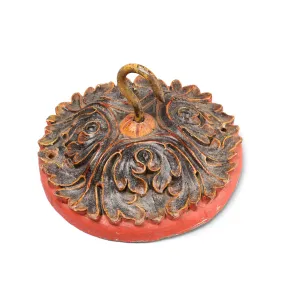 Painted Ceiling Rose From Bikaner - Small - 19th Century