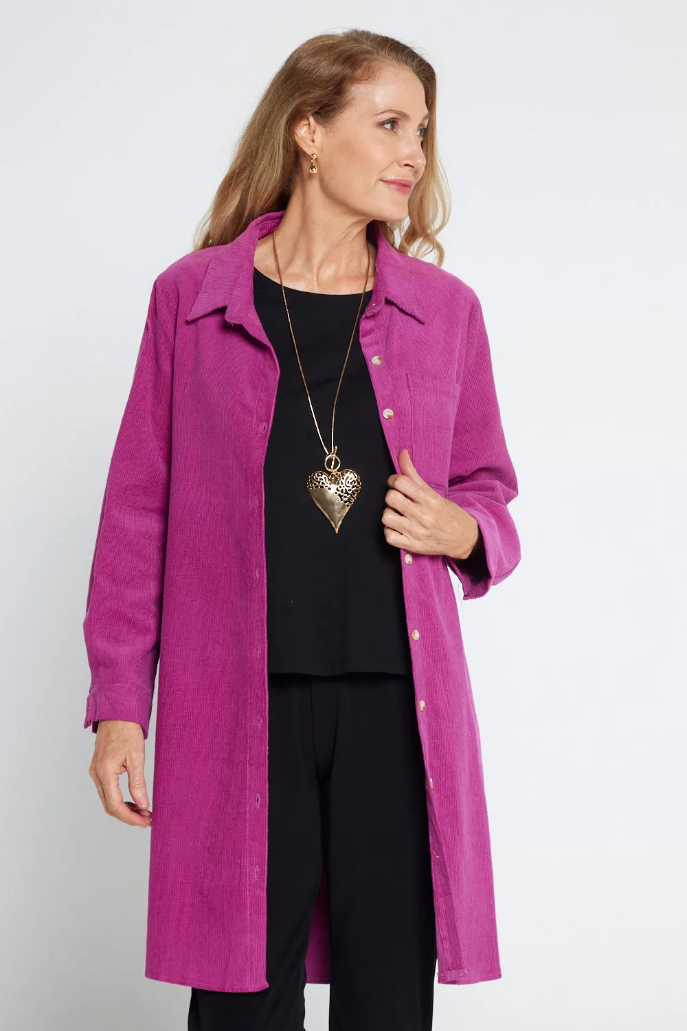 Parvati Corduroy Overshirt - Magenta