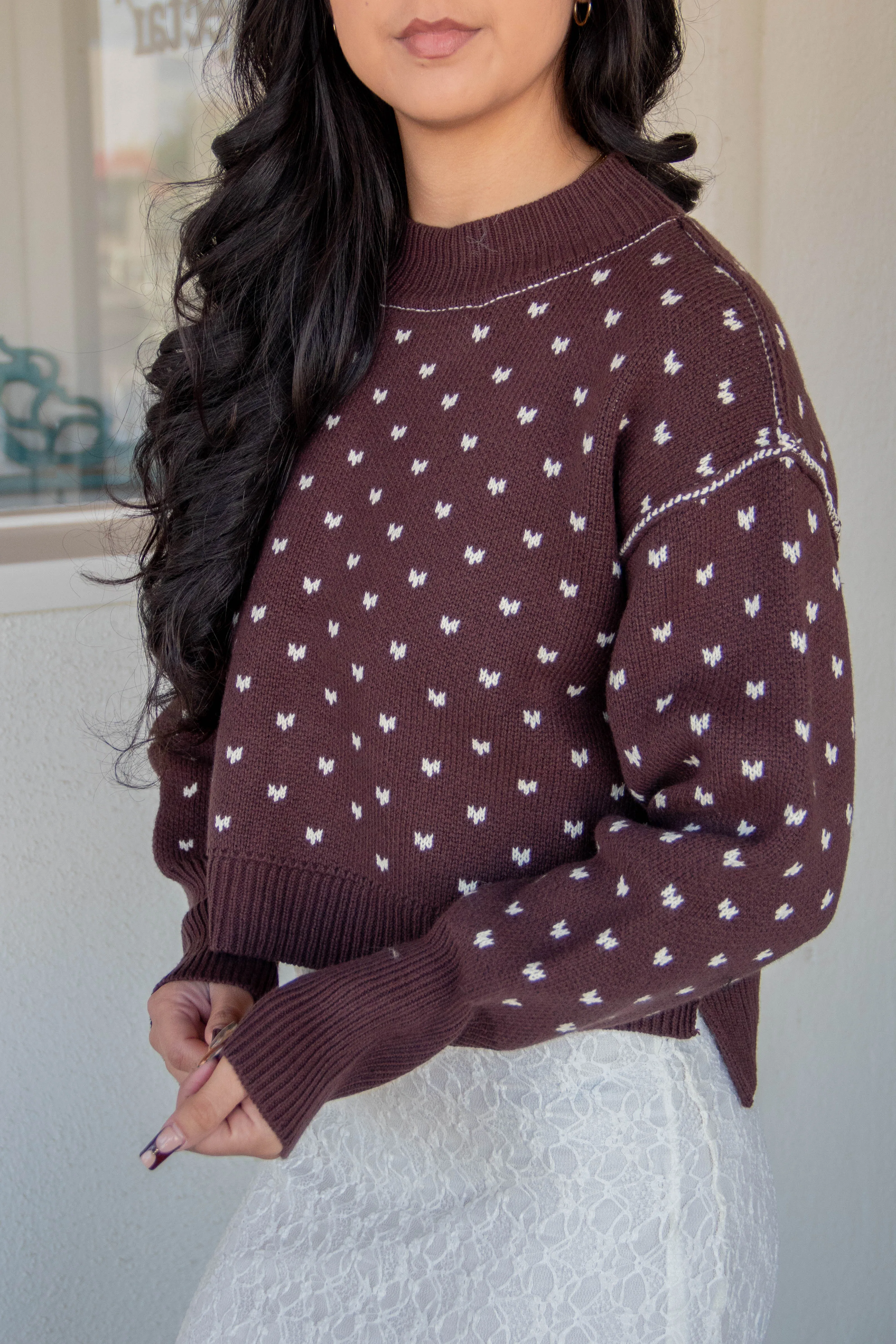 Patterned Knit Sweater by For Good