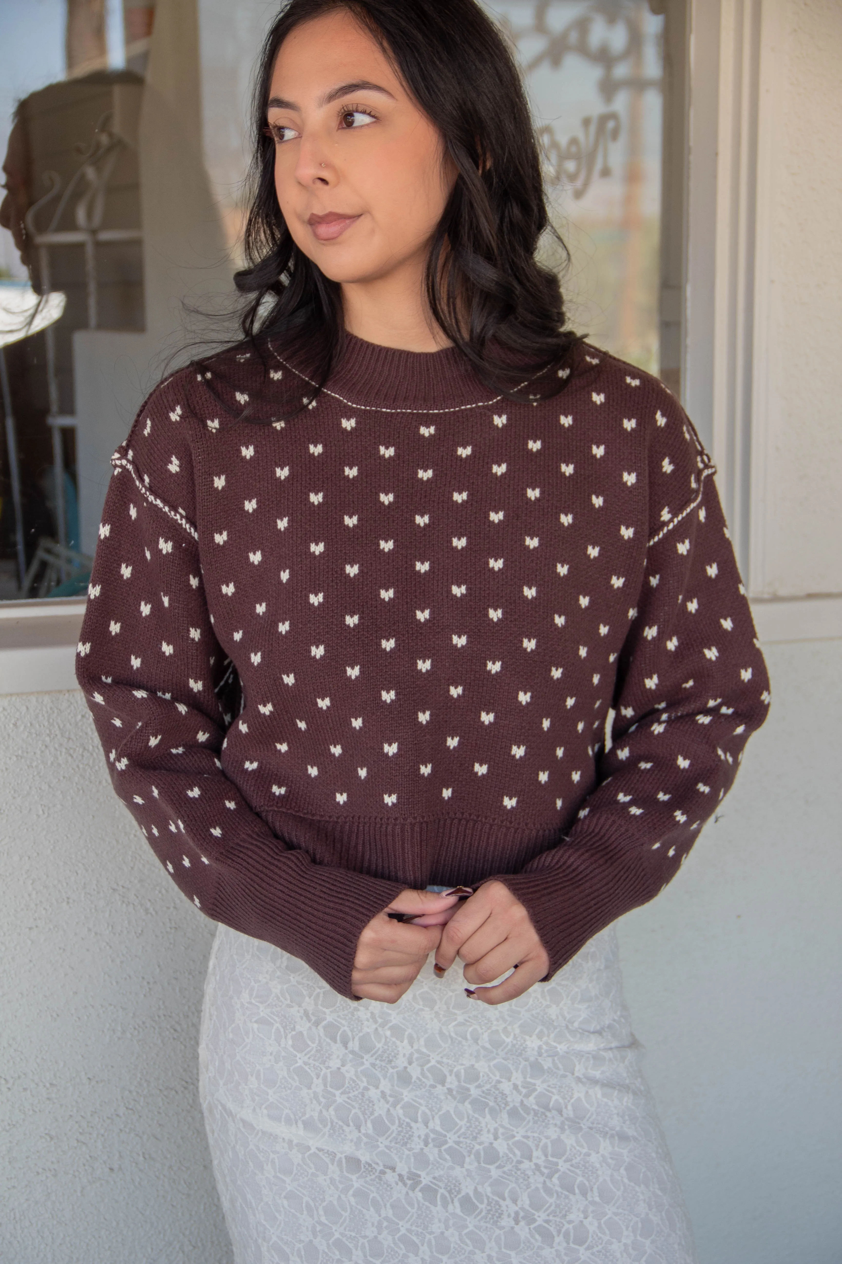 Patterned Knit Sweater by For Good