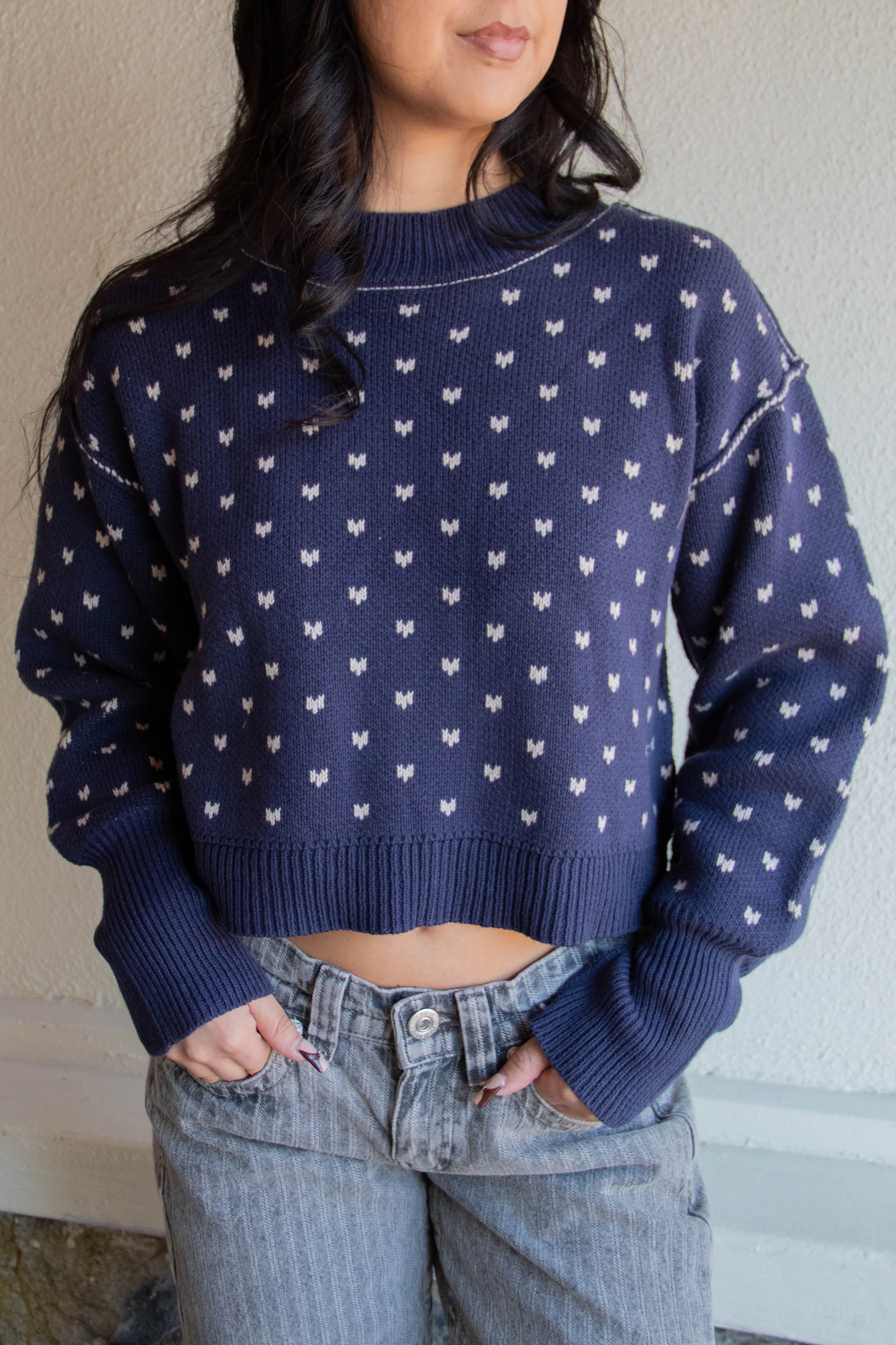 Patterned Knit Sweater by For Good