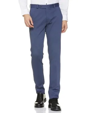 Peter England Men's Slim Pants (PETFWSSBK89924_Light Blue