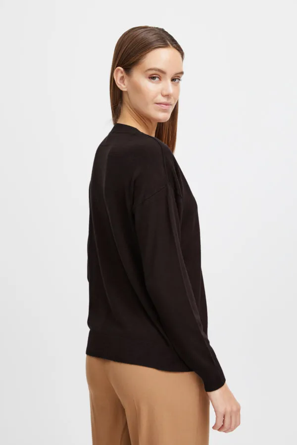 Pimba V-Neck Jumper - Black