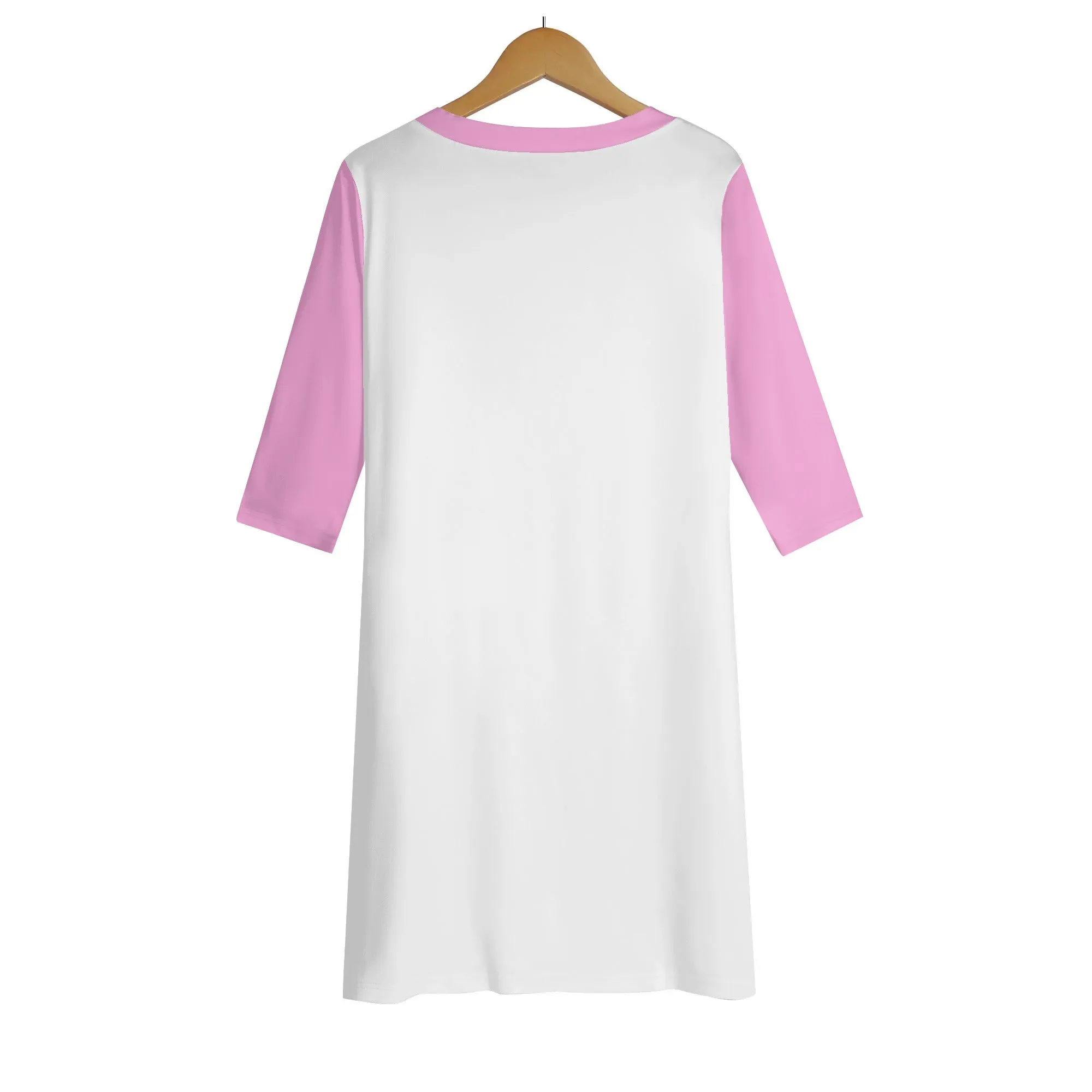 Pink Womens Lightweight Oversize Half-Sleeve T-shirt & Midi Skirt Two-Piece Outfit Set