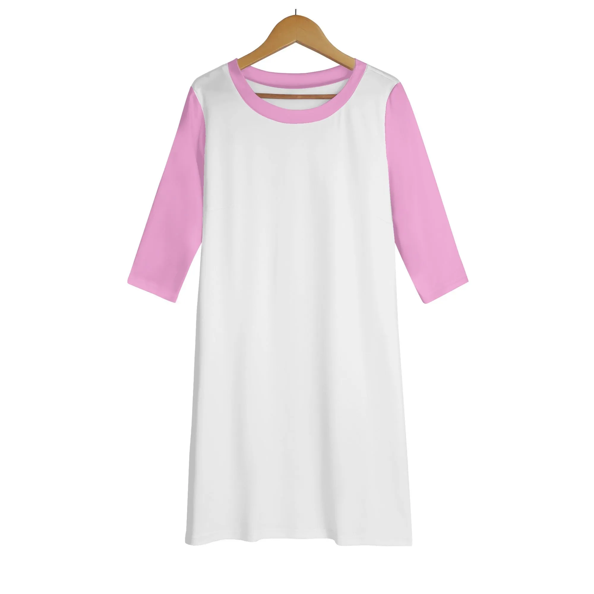 Pink Womens Lightweight Oversize Half-Sleeve T-shirt & Midi Skirt Two-Piece Outfit Set