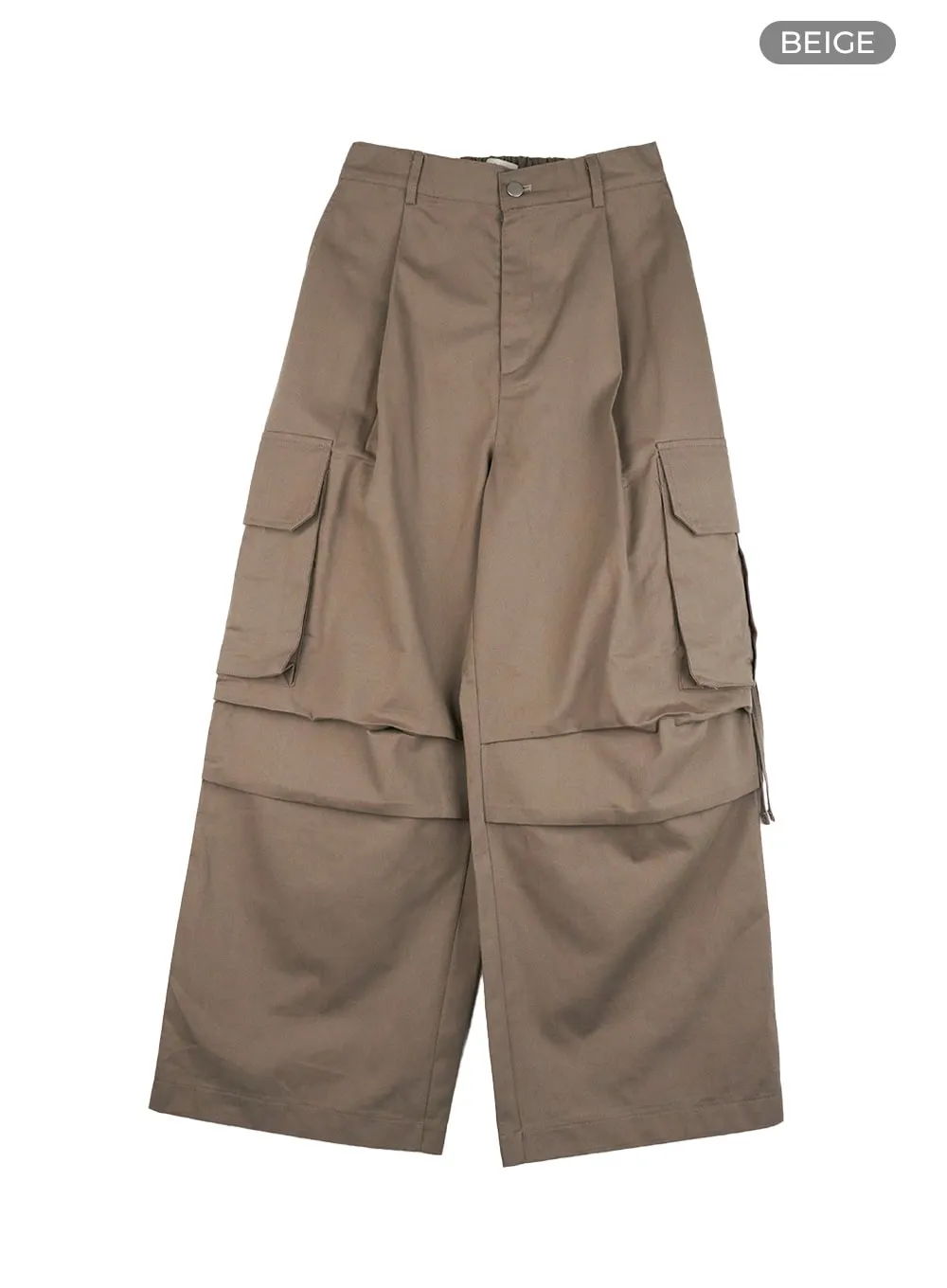 Pintuck Cargo Baggy Cotton Pants CG422