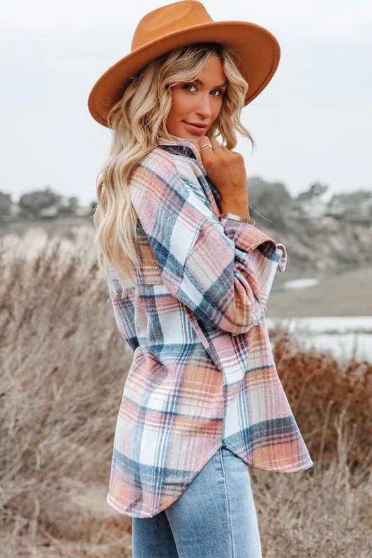 Plaid Flap Pockets Shacket in 2 Colors