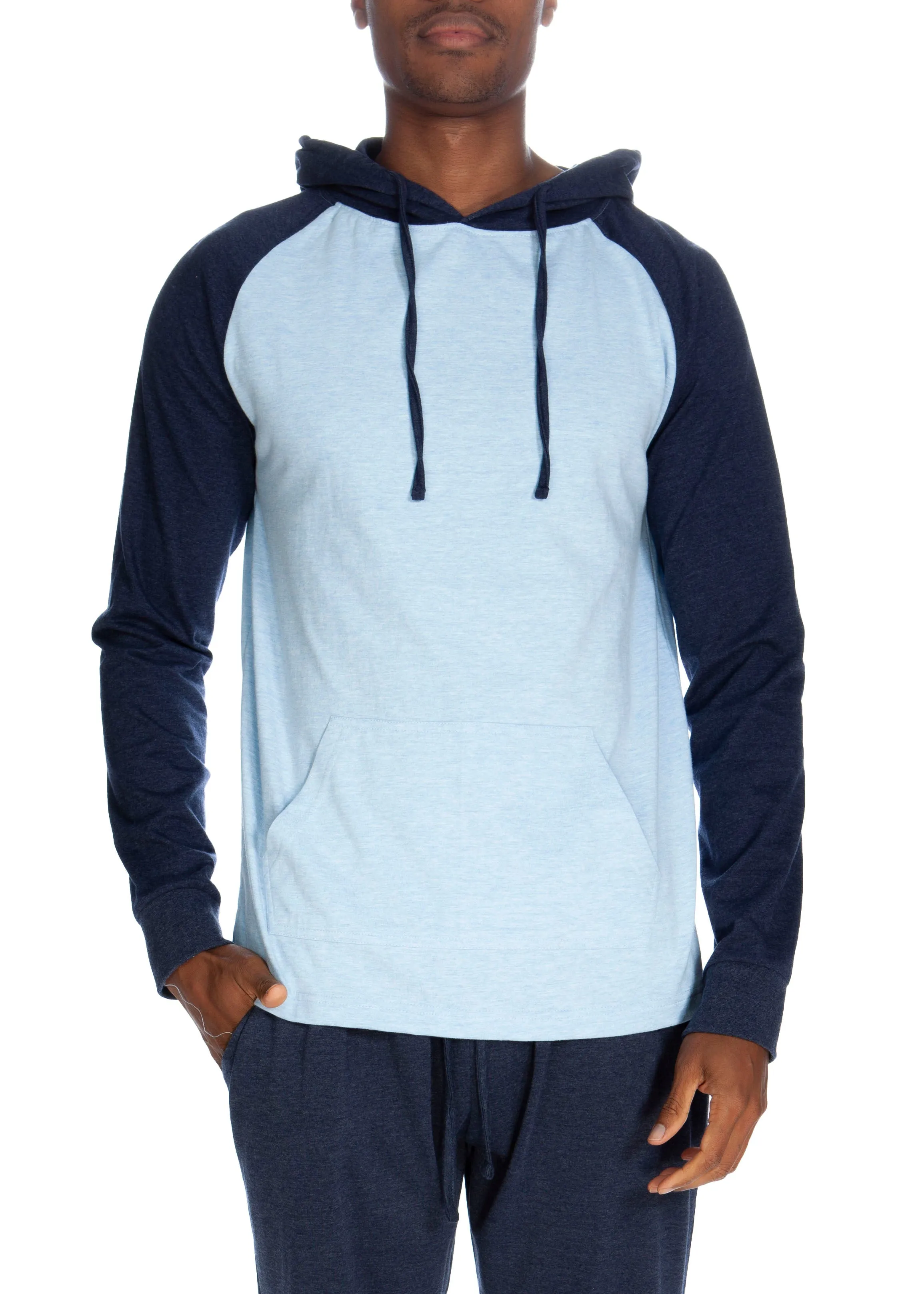 Pullover Raglan Hoodie  - Cotrasted Sleeves