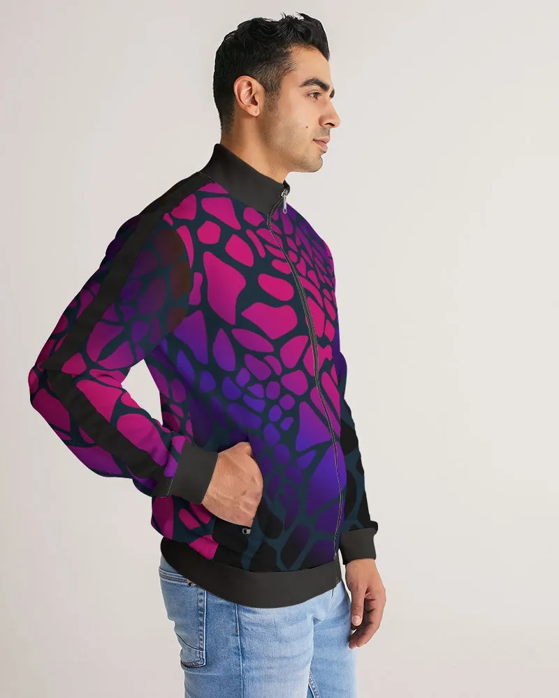 Raspberry Giraffe Men's Stripe-Sleeve Track Jacket