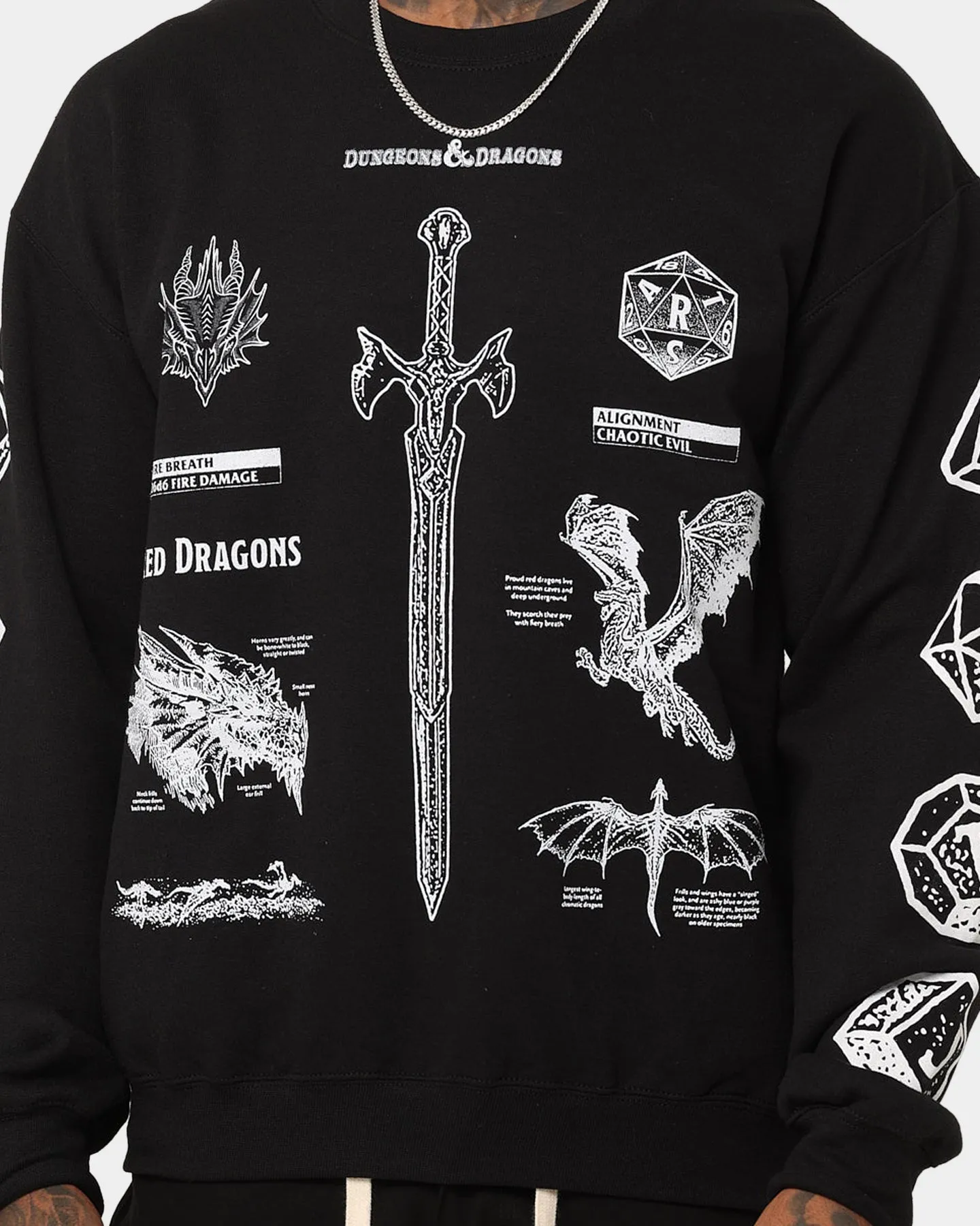 Rats Get Fat X Dungeons And Dragons Dragon Crewneck Black