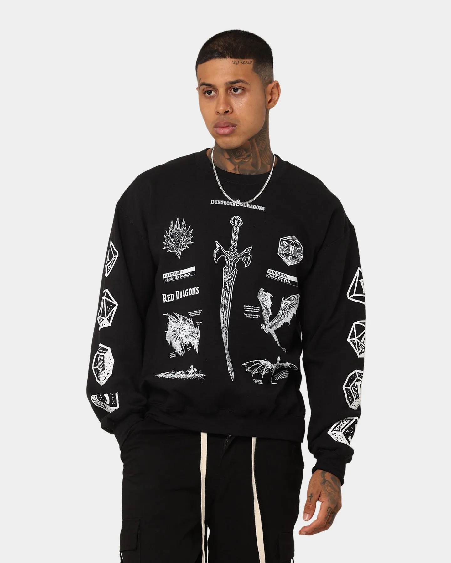 Rats Get Fat X Dungeons And Dragons Dragon Crewneck Black