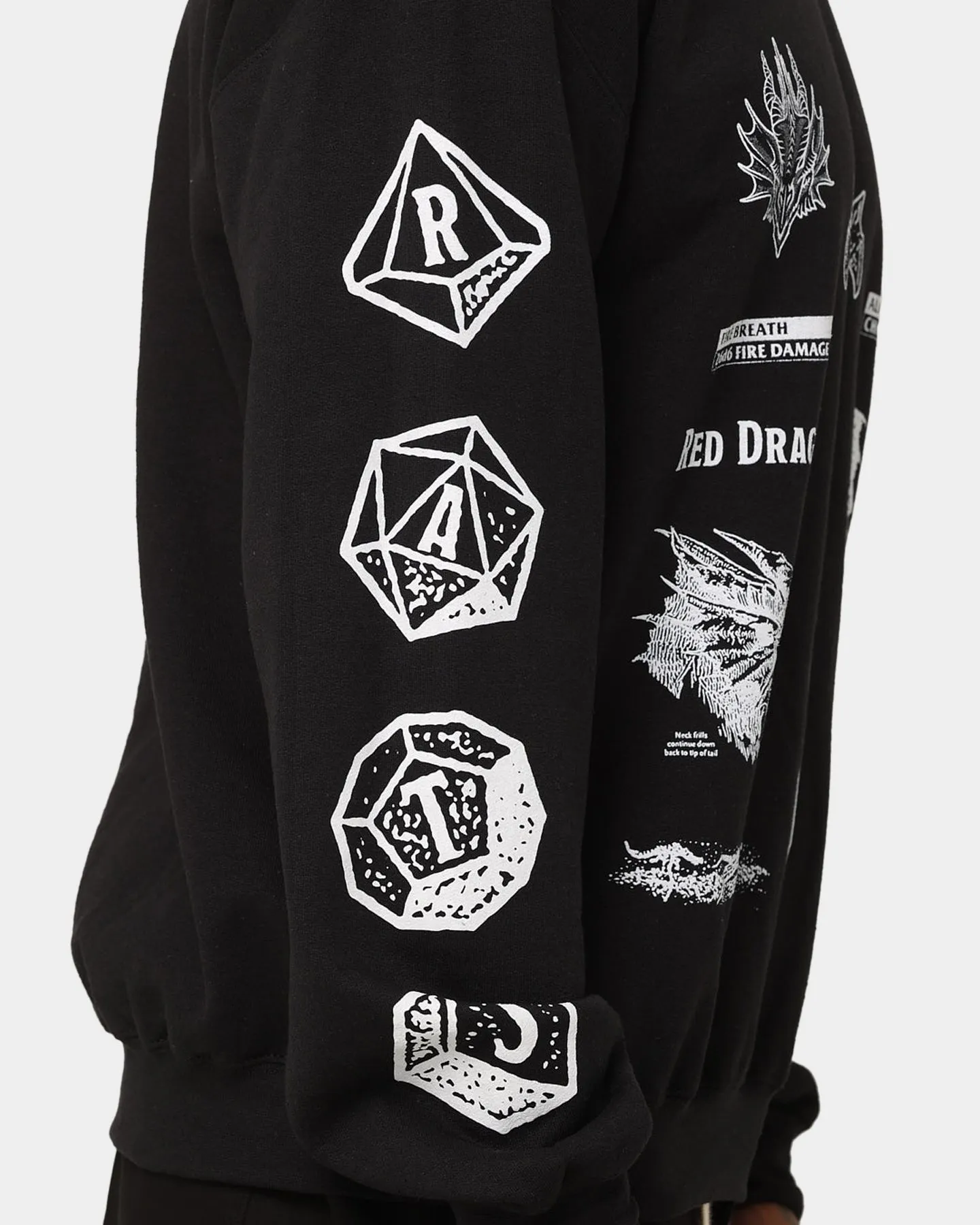 Rats Get Fat X Dungeons And Dragons Dragon Crewneck Black