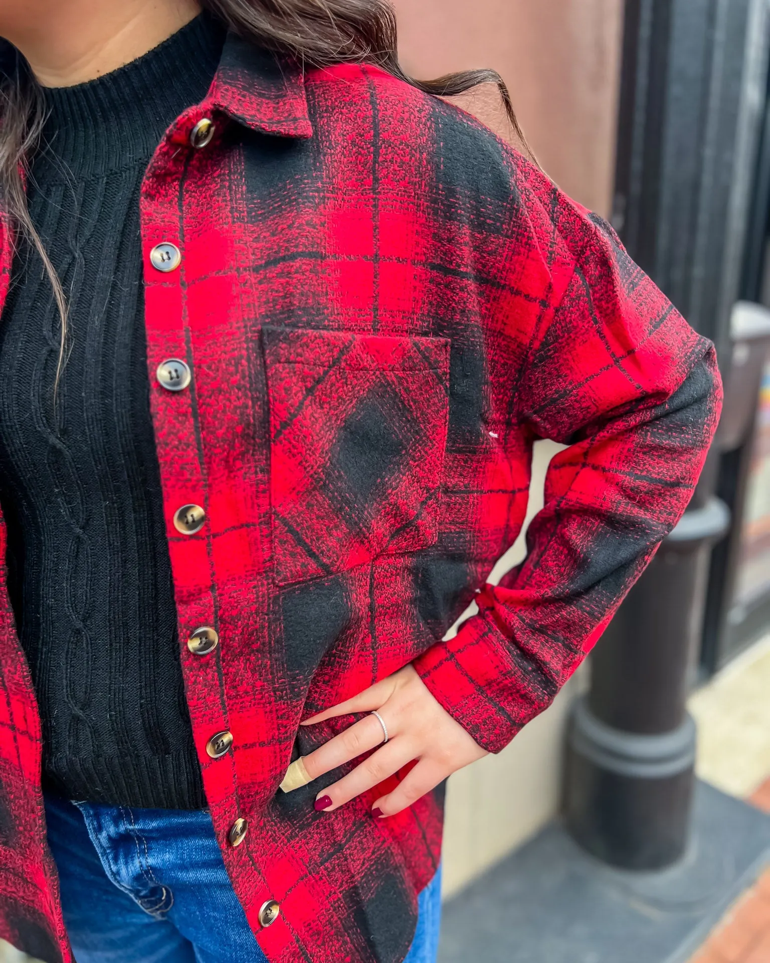 Red/Black Plaid Shacket