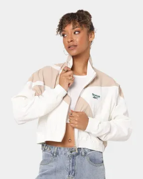 Reebok Women's Cropped Vector Track Jacket Chalk