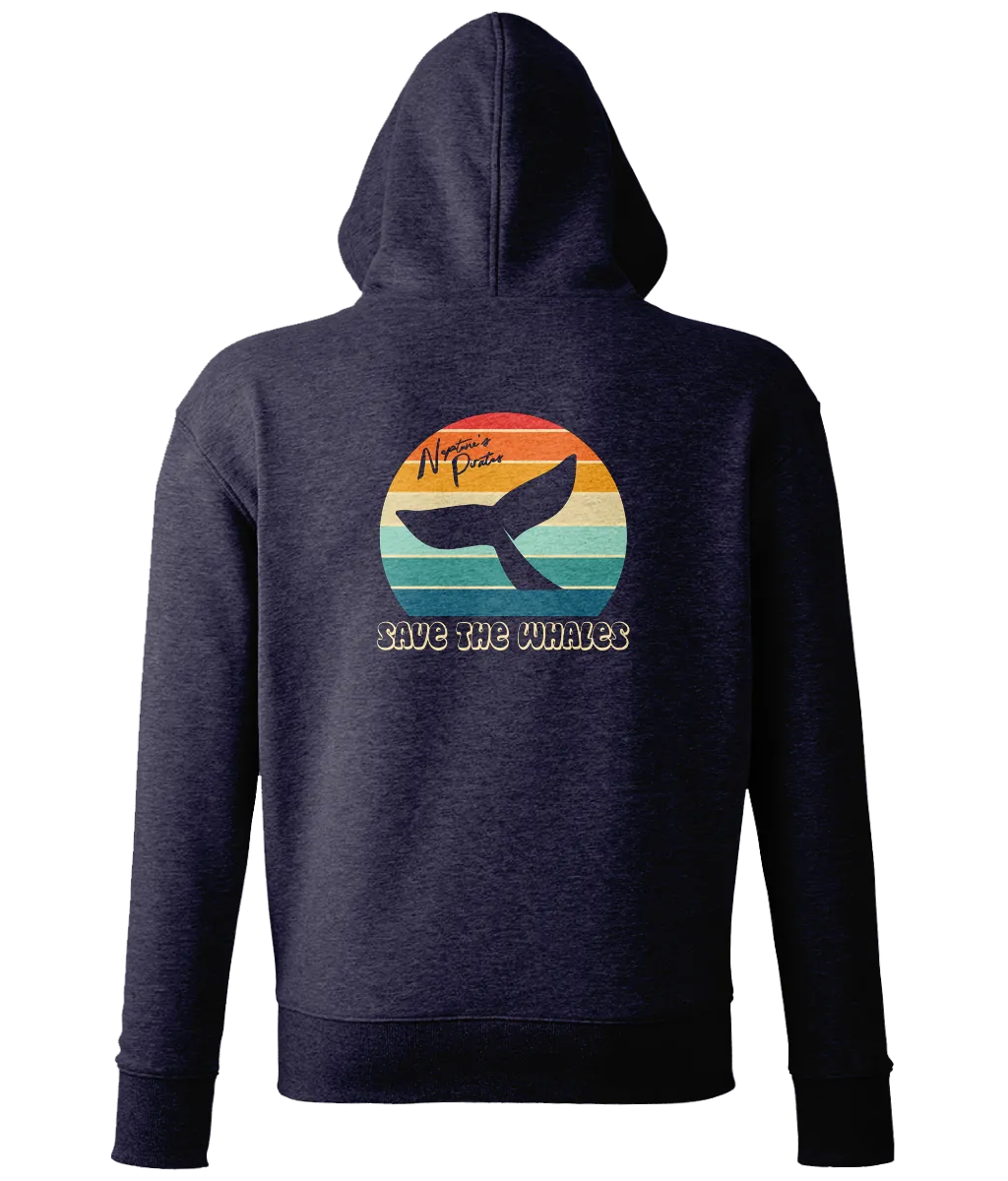 Retro 'Save The Whales' Unisex Pullover Hoodie