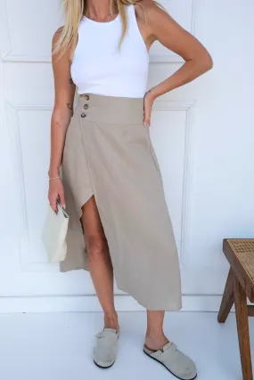 ROSALIA LINEN SKIRT - Beige