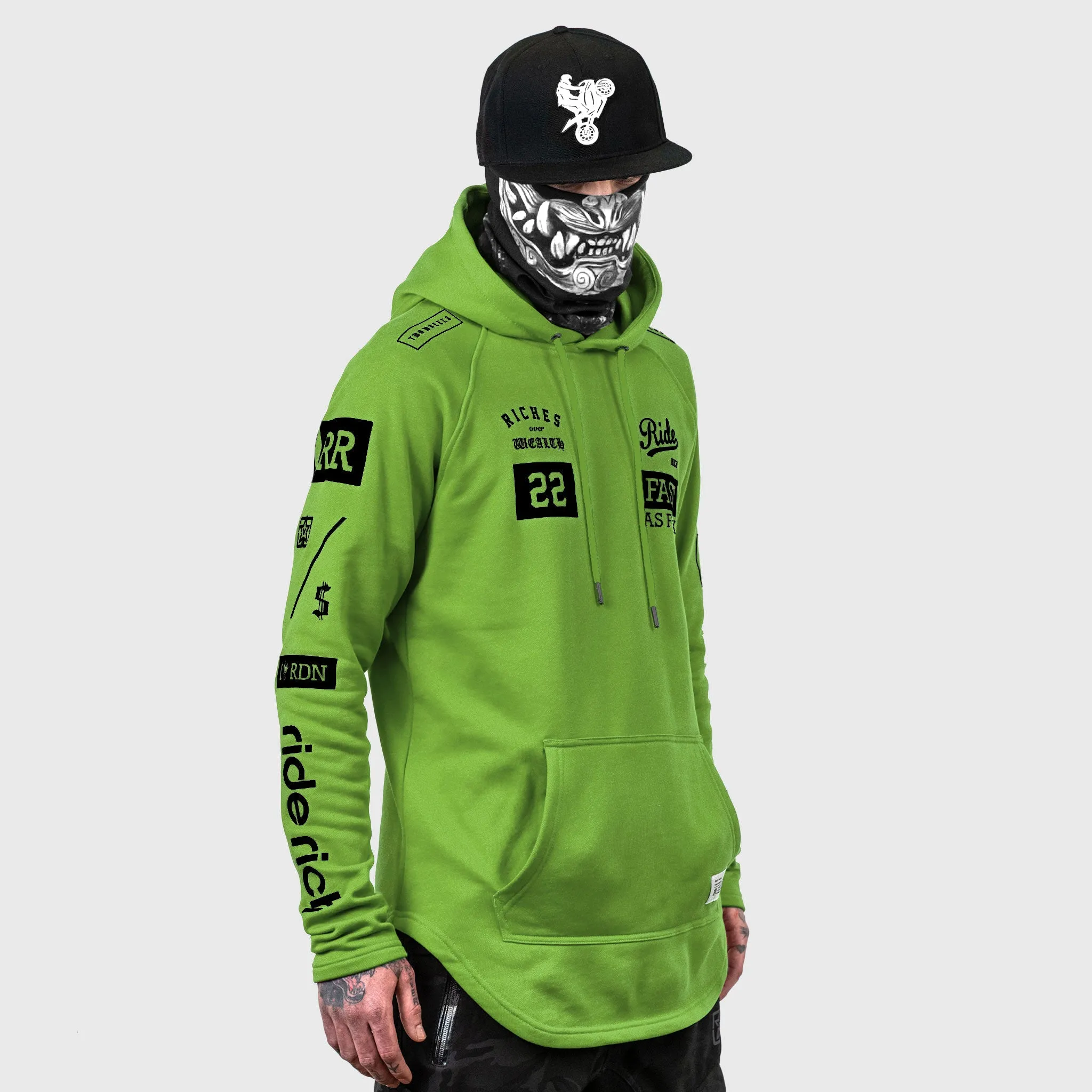 RR GP Scoop Pullover Hoodie {Lime Green}