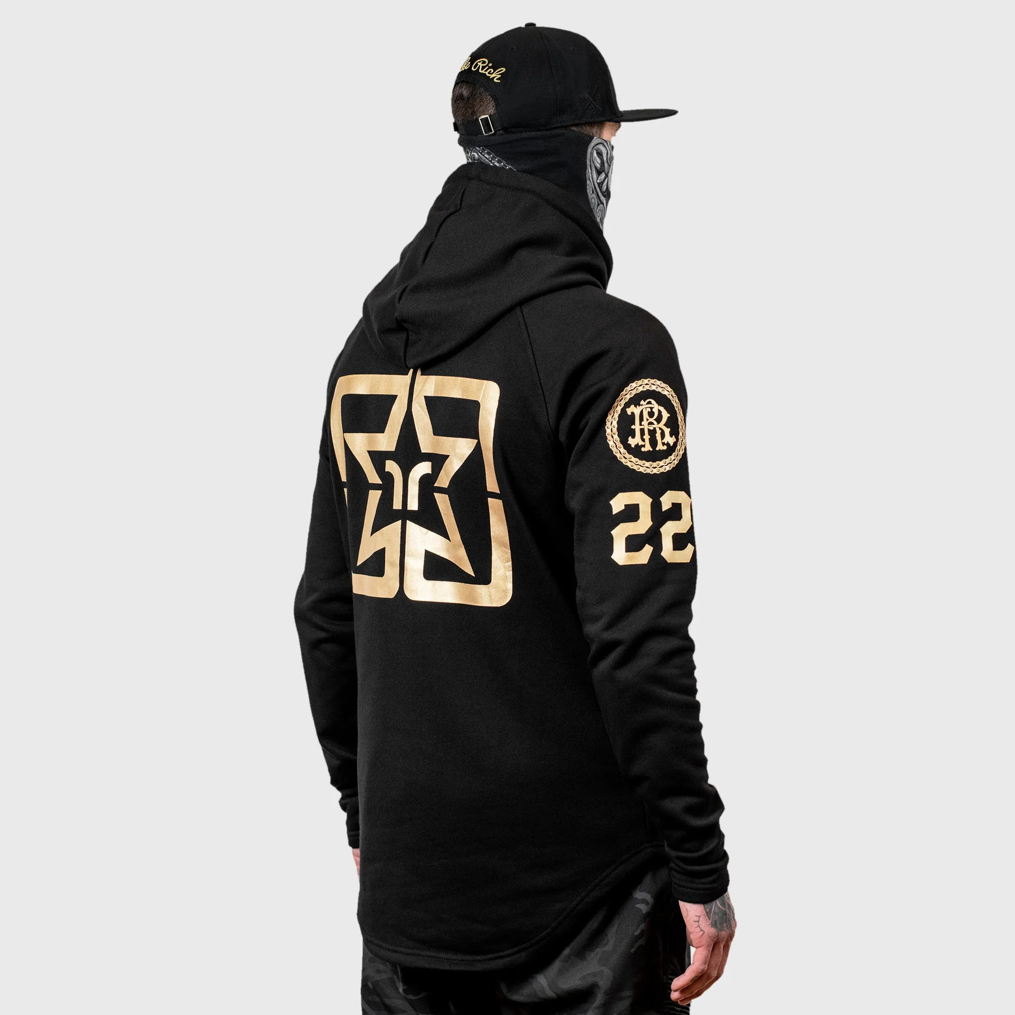 RR Squad Scoop Pullover Hoodie {Gold on Black}