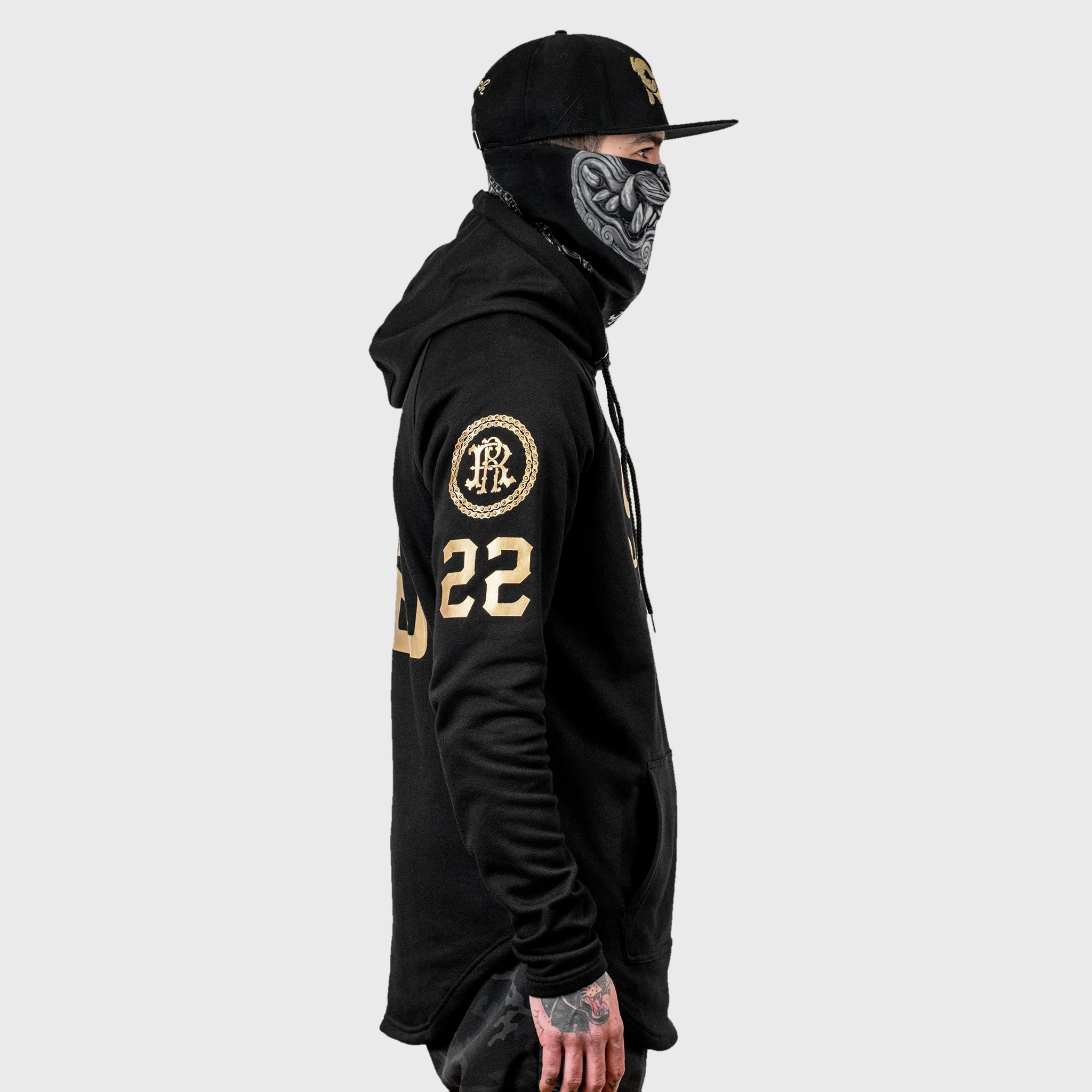 RR Squad Scoop Pullover Hoodie {Gold on Black}