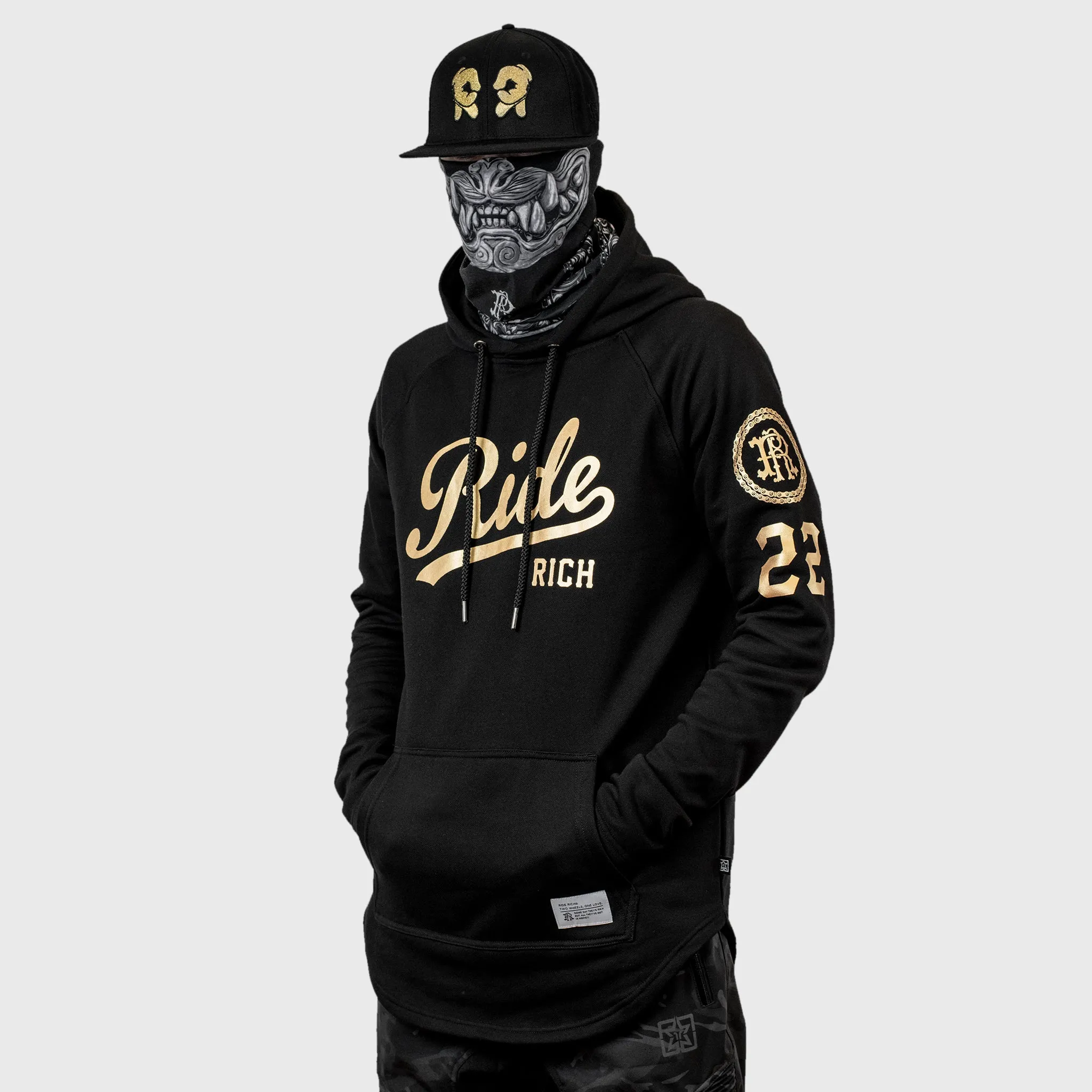 RR Squad Scoop Pullover Hoodie {Gold on Black}