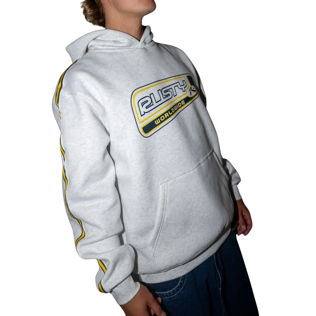 Rusty Roadhouse Taped Hooded Fleece - Ecru Marle