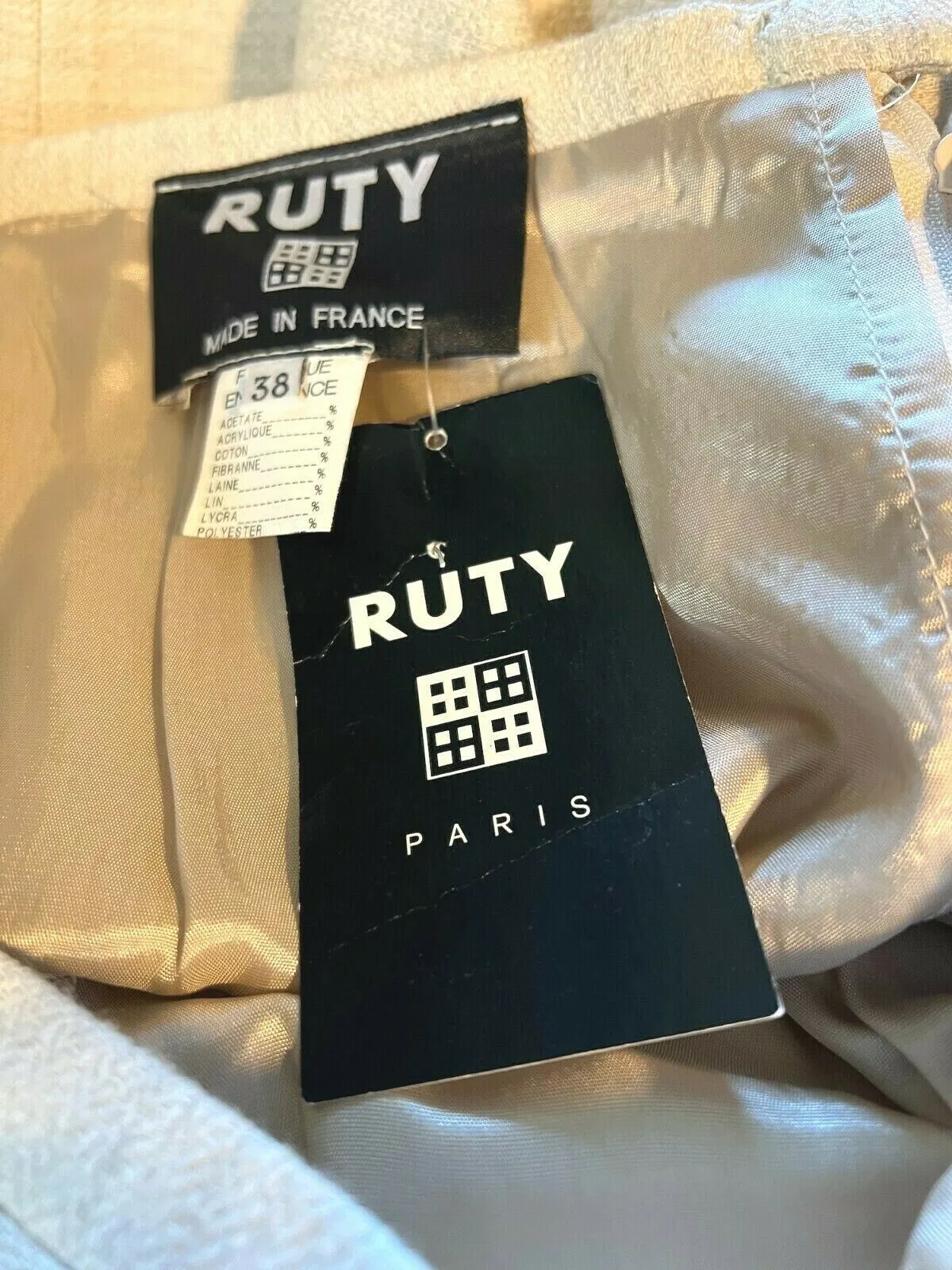 RUTY Paris Ivory Midi Pencil Skirt UK 10/12 US 6/8 EU 38/40 BNWT