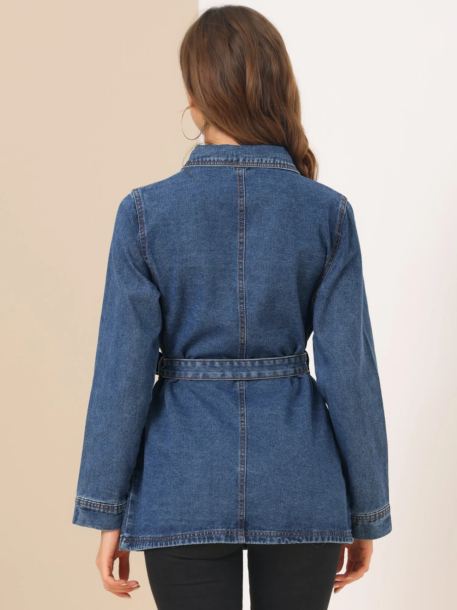 s Jean Button Up Long Sleeve Washed Casual Denim Jacket