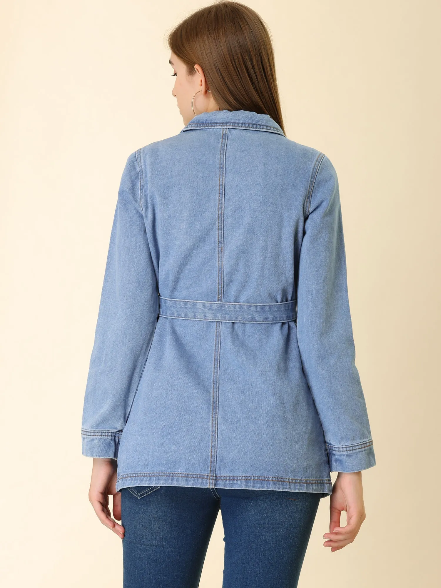 s Jean Button Up Long Sleeve Washed Casual Denim Jacket