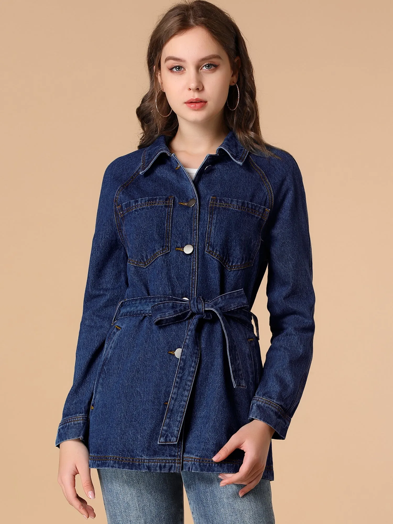 s Jean Button Up Long Sleeve Washed Casual Denim Jacket