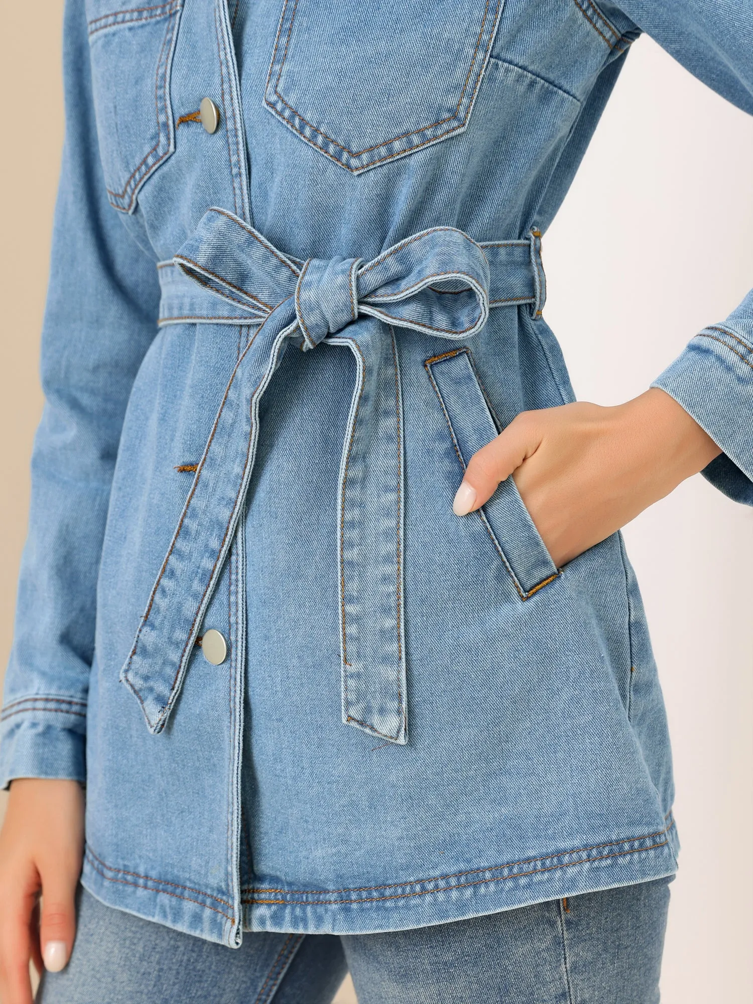 s Jean Button Up Long Sleeve Washed Casual Denim Jacket