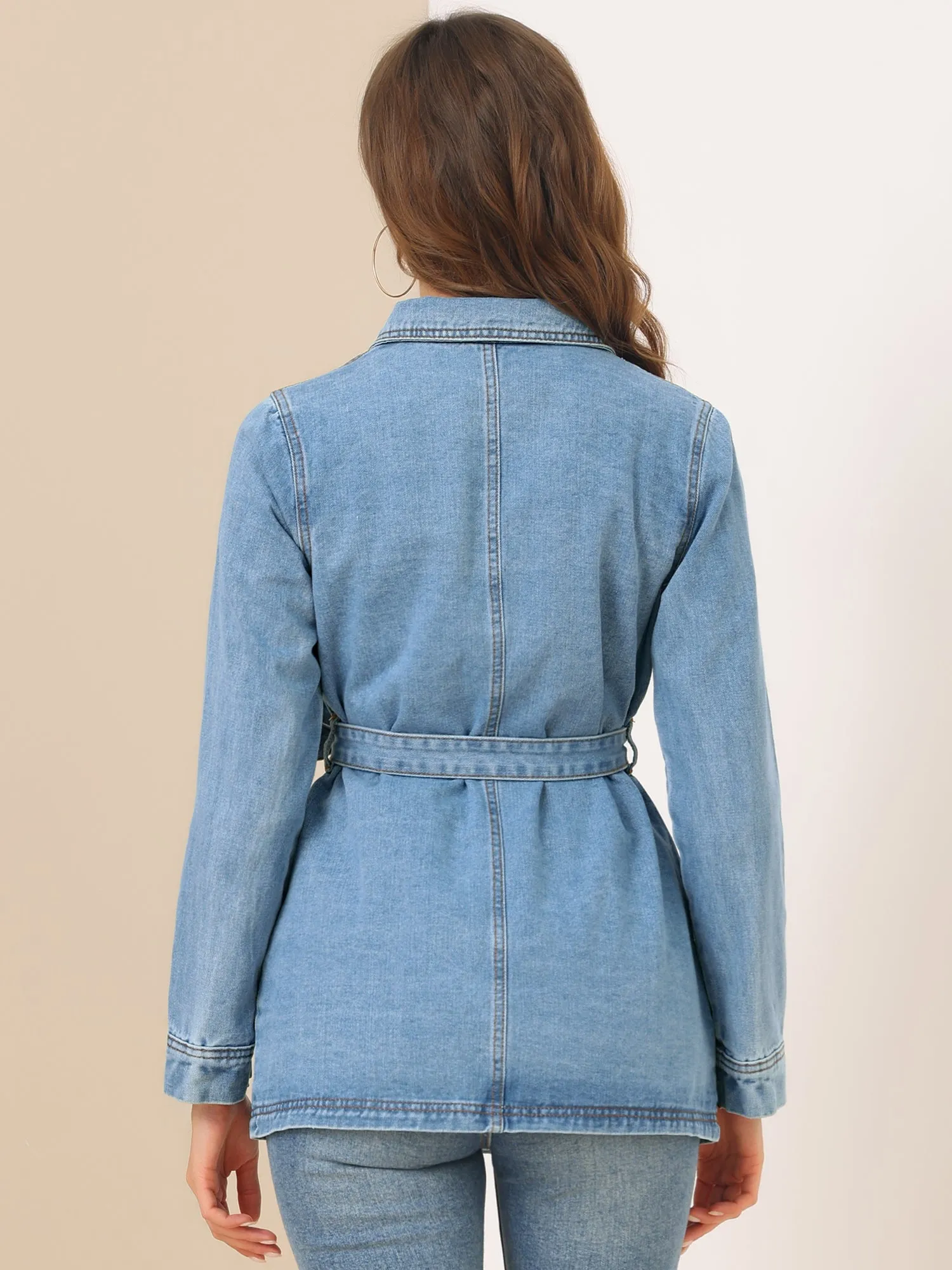 s Jean Button Up Long Sleeve Washed Casual Denim Jacket