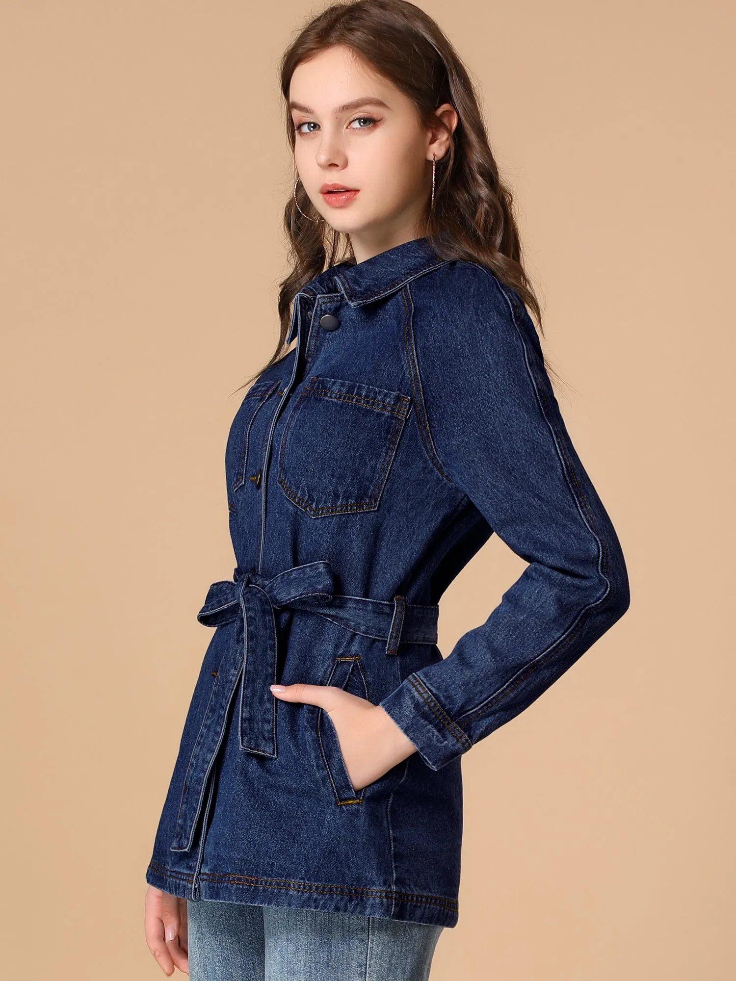 s Jean Button Up Long Sleeve Washed Casual Denim Jacket