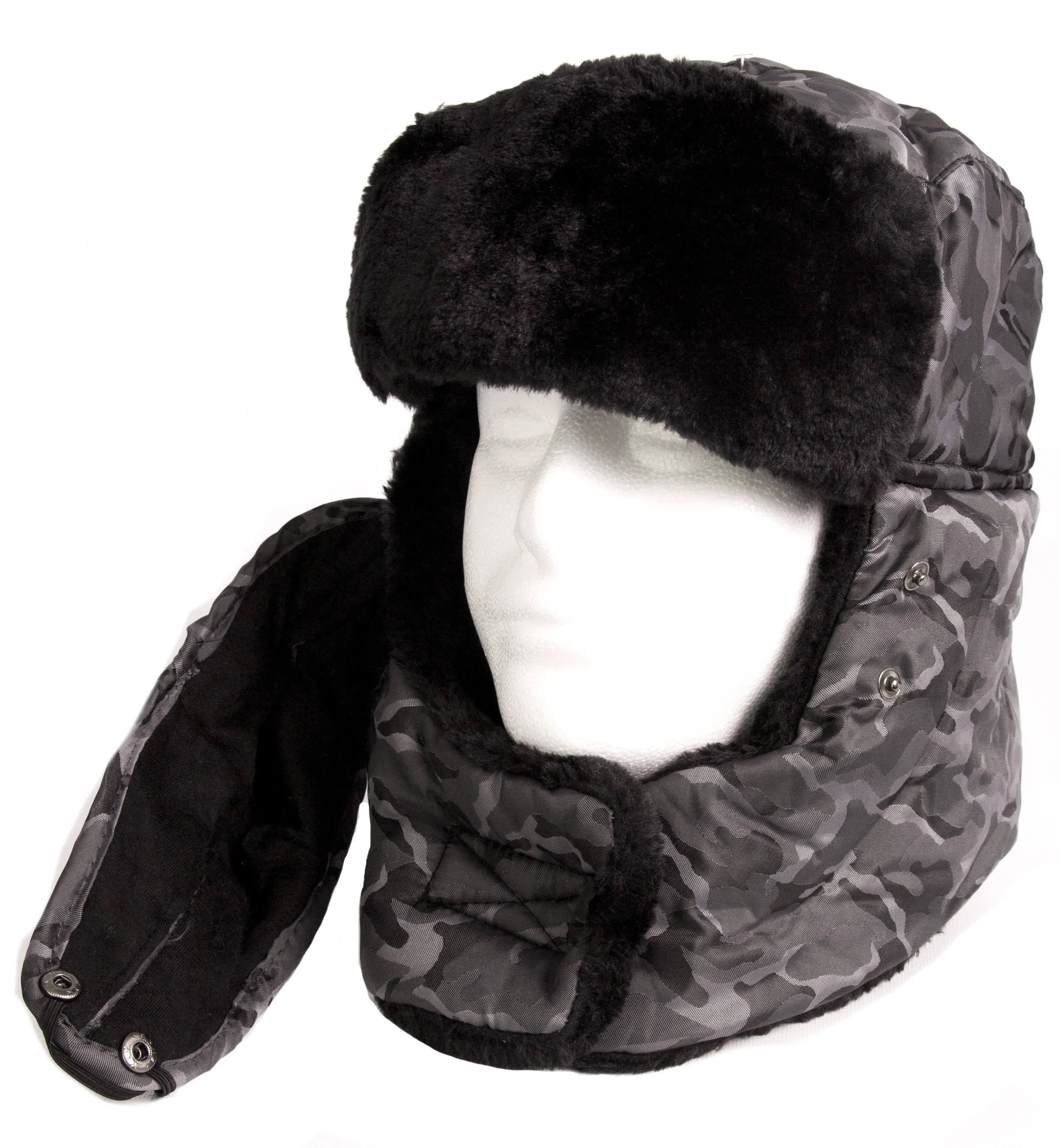 Sakkas Alex Unisex  Ushanka Faux Fur Windproof Trapper Aviator Hat Removable Mask