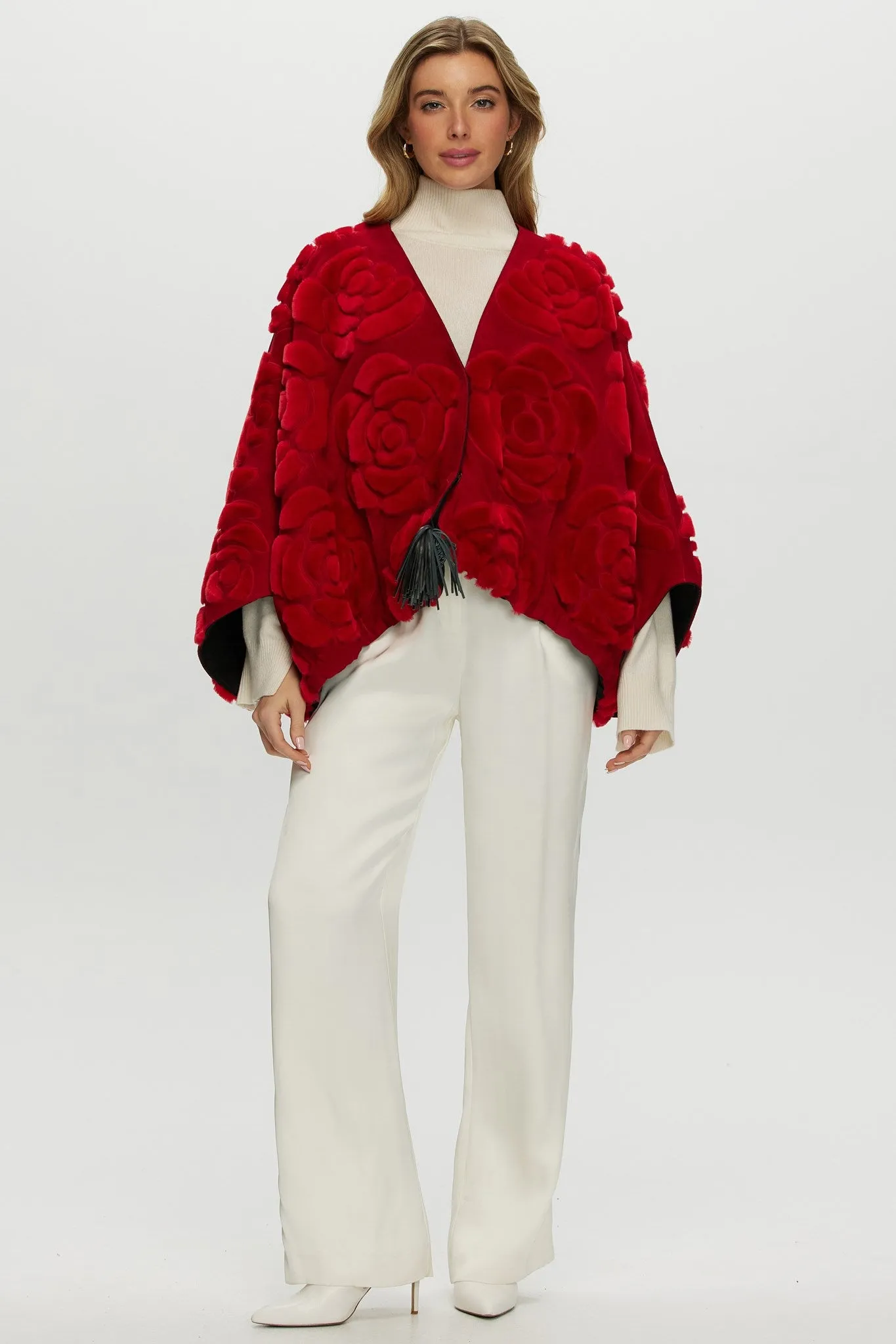 Select Shearling/Suede Lamb Floral Embroidered Jacket Reversible To Loro Piana Cashmere & Wool