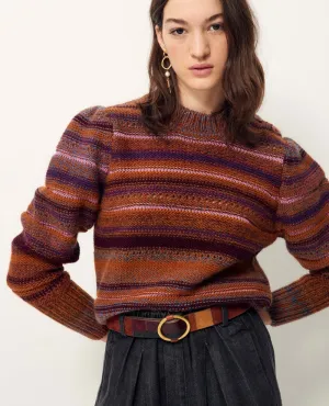 Sessun Tolosa Sunset Stripe Puff Sleeve Knit