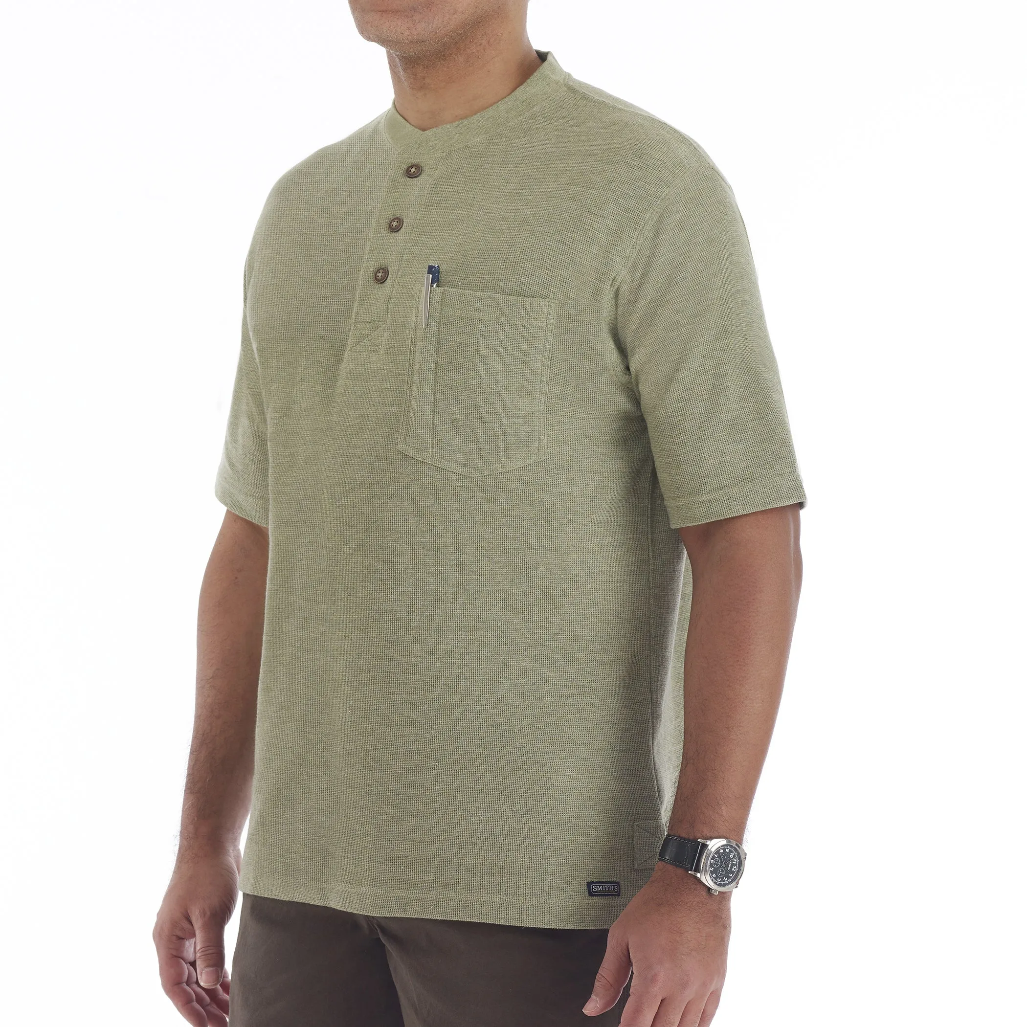 SHORT SLEEVE MINI-THERMAL HENLEY