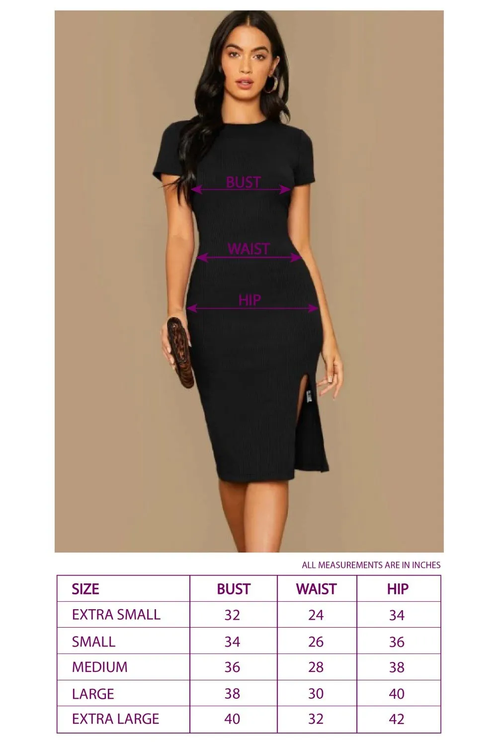 Split Hem Black Dress