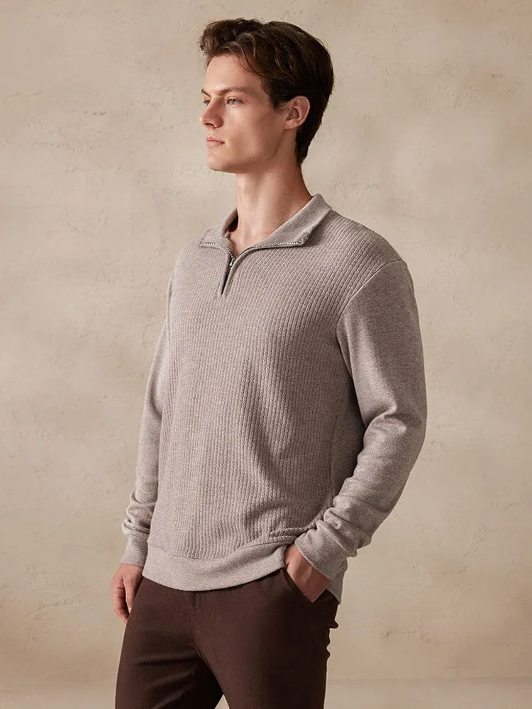 Stretchy Polo-Collor Sweater