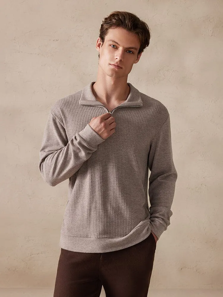 Stretchy Polo-Collor Sweater