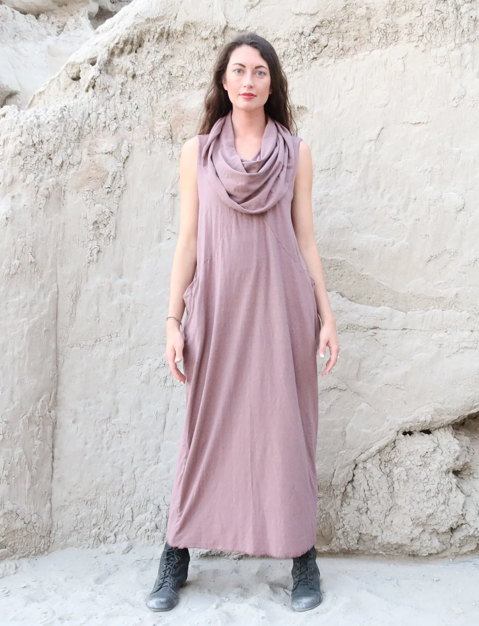 Super Cowl Origami Long Dress