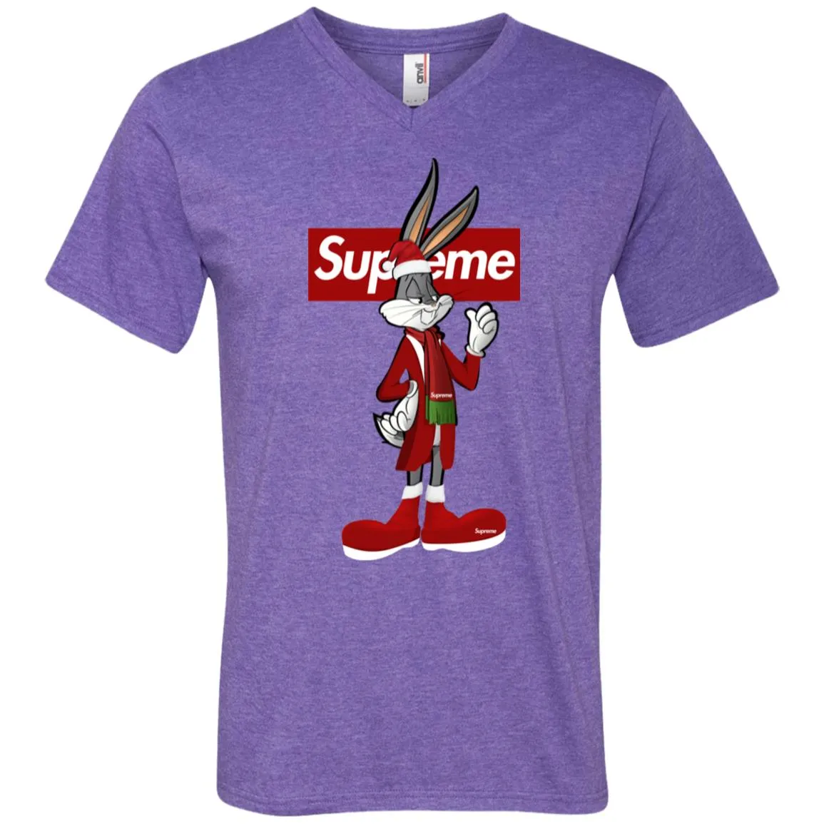 Supreme Rabbit Party T-shirt Men V-Neck T-Shirt