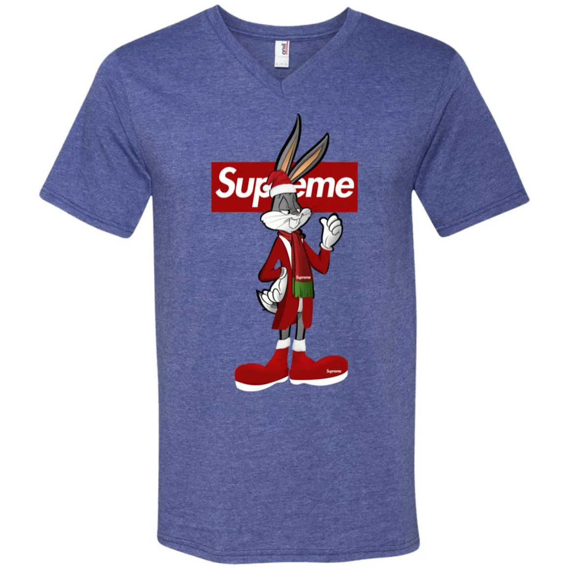 Supreme Rabbit Party T-shirt Men V-Neck T-Shirt