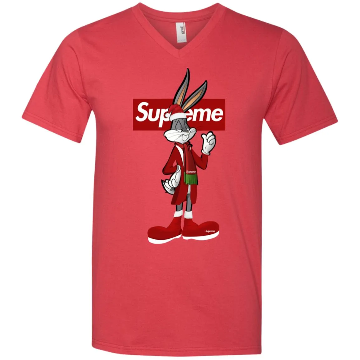 Supreme Rabbit Party T-shirt Men V-Neck T-Shirt