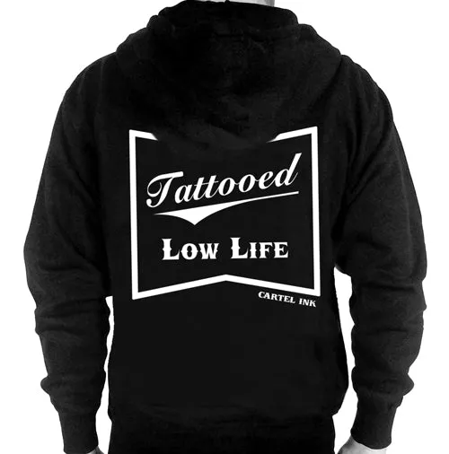 Tattooed Low Life Pullover Back Print Hoodie Men's Design-LIMITED EDITION