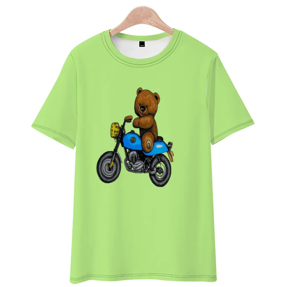 Teddy Ride Fleece Milk Silk Fabric Boy's T-Shirt