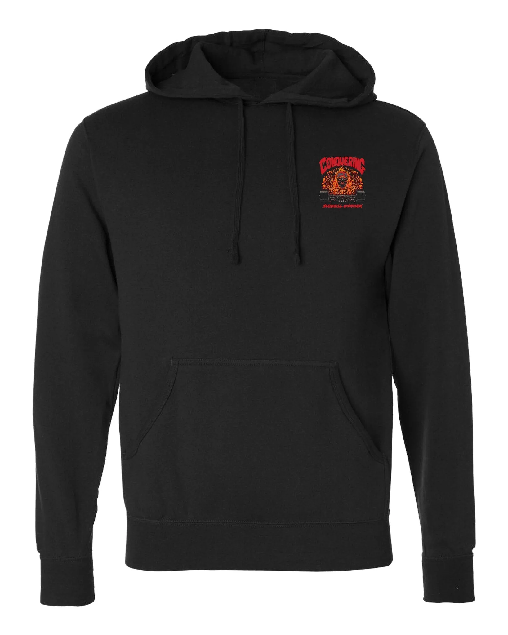 The Flaming Skull - on Black Pullover Hoodie