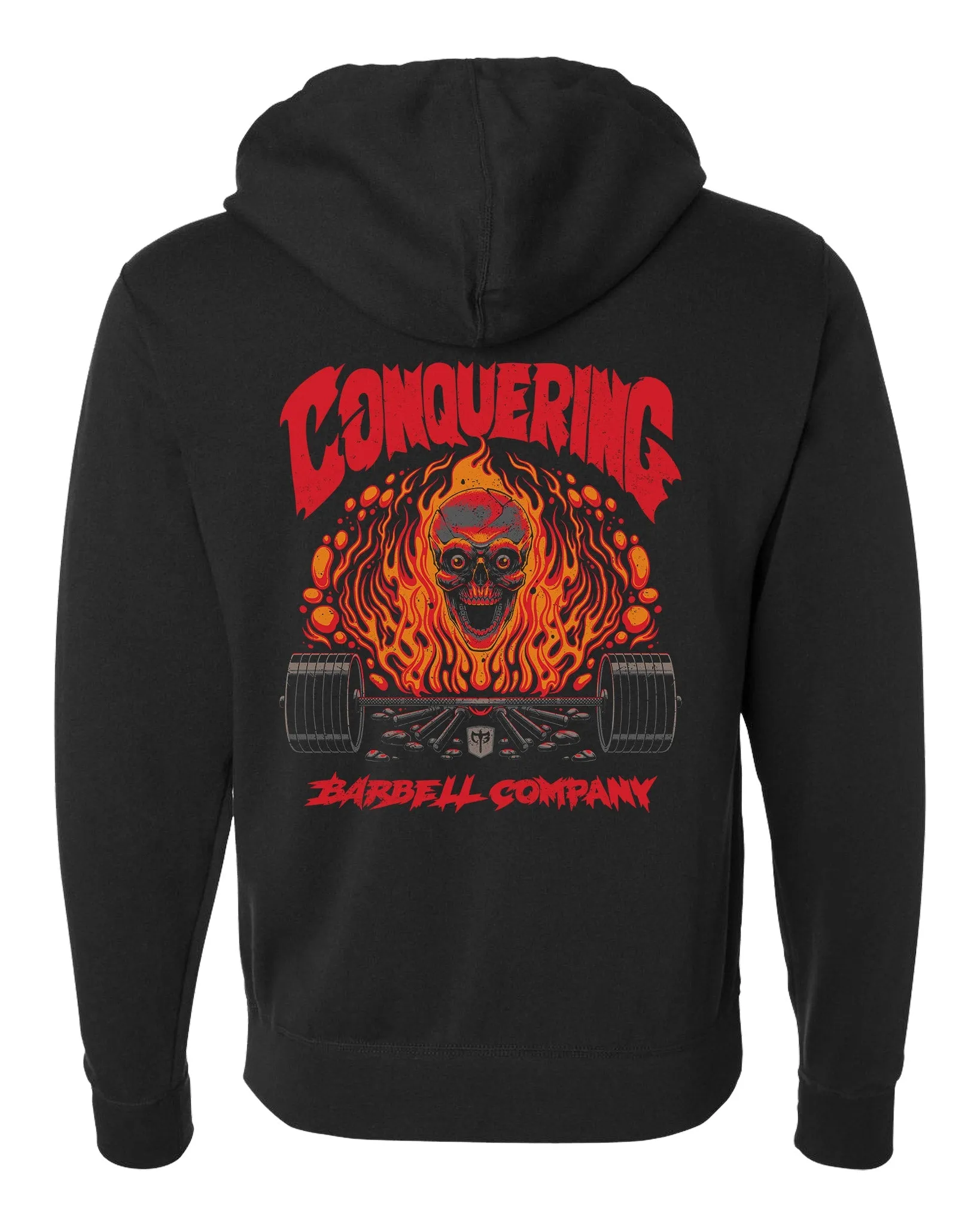 The Flaming Skull - on Black Pullover Hoodie