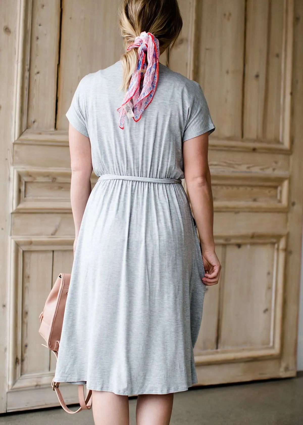 Tie Waist Knit Midi Dress