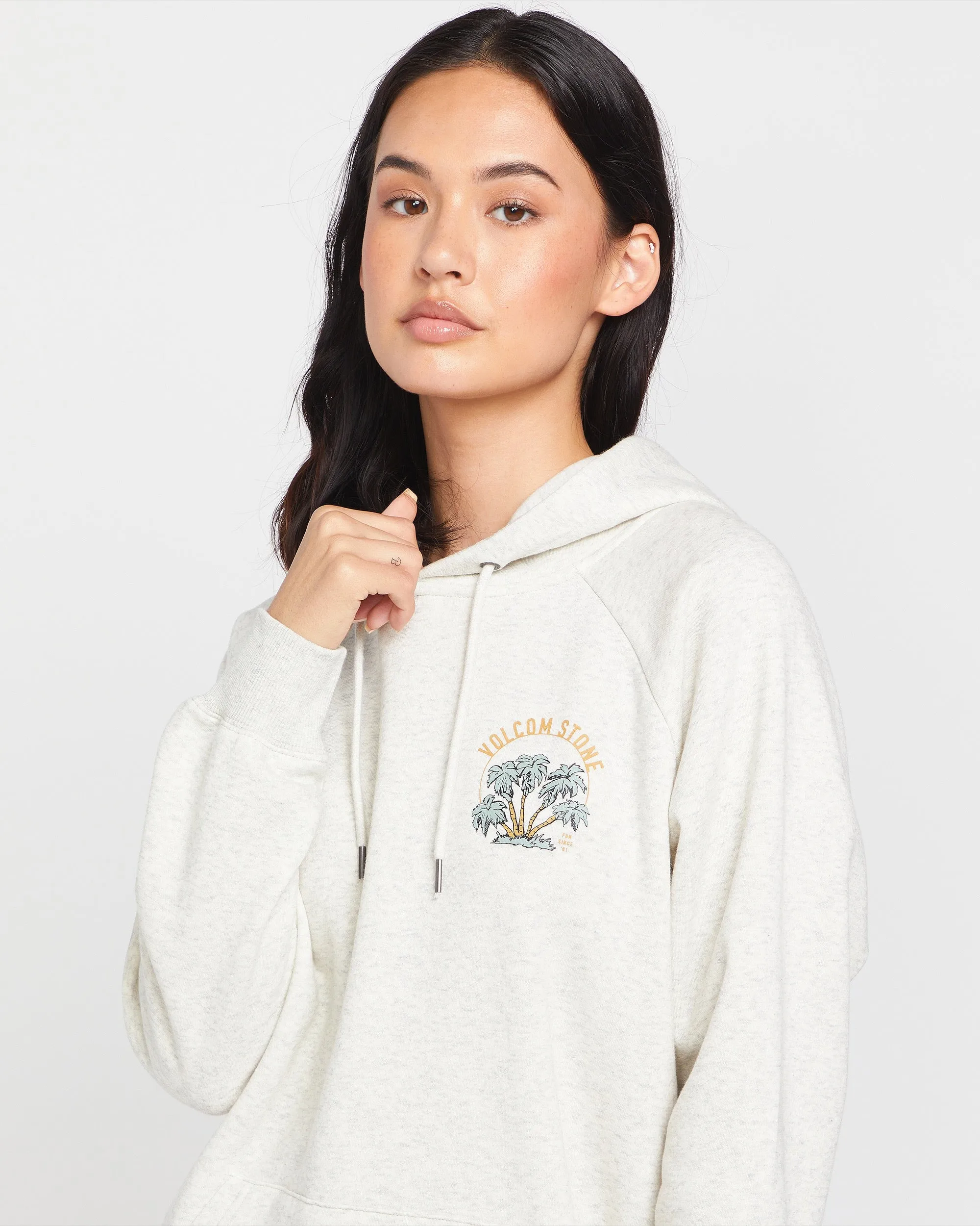 Truly Stoked Boyfriend Pullover Hoodie - Light Grey