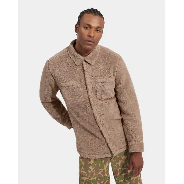 UGG Men's Tasman UGGfluff Snap Shirt in Putty